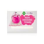 منشفة أطفال بطربوش بيضاء مع حواف وردية Totty corner baby towel, white with pink edge